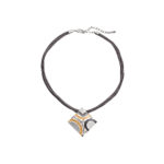 Tricolor angled square necklace