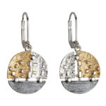 Tri-color circle earrings