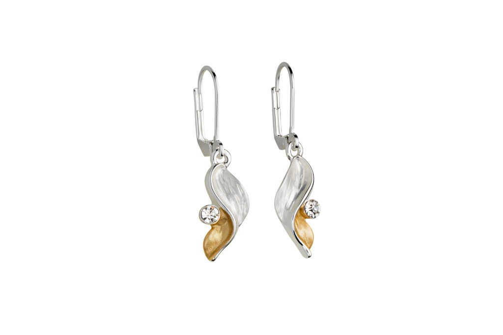 Silver-gold wing earrings