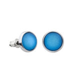 Round Blue Stud Earrings