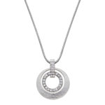 Elegant Silver Circle Pendant Necklace with Stone | Market12