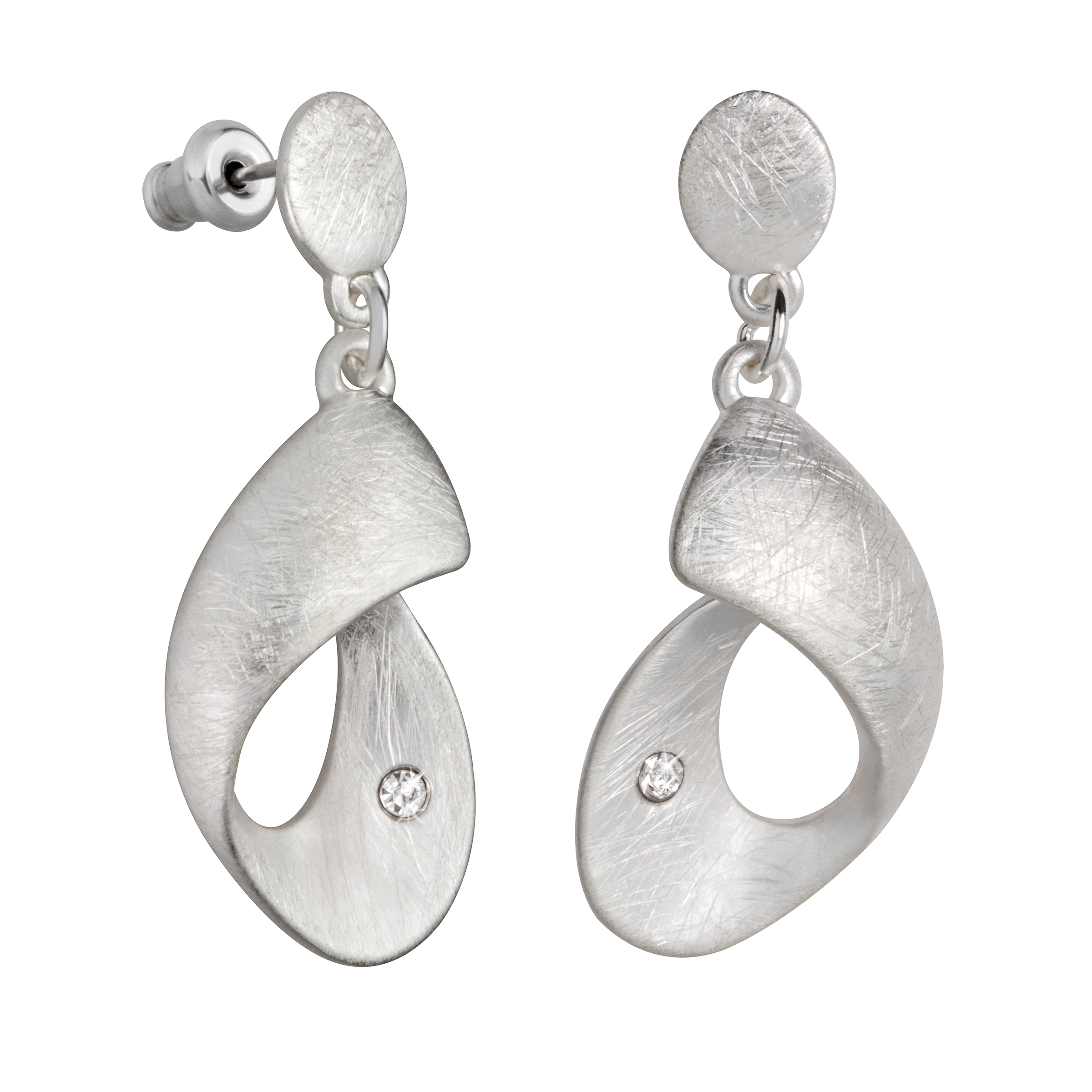 Curved silver earrings – Market12