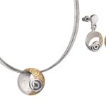 Silver spiral hoop set