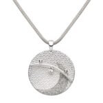 Silver Moon Necklace | Glittering Moon Pendant | Market12