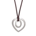 Curved Silver Heart Necklace for Women | Market12