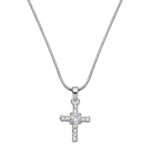 Sterling Silver Sparkling Cross Pendant Necklace | Market12