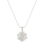 Sparkling Silver Snowflake Pendant Necklace | Market12